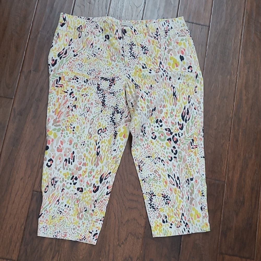 Madison Multicolor Abstract Polka-dot Cropped Pants size 14 - Picture 1 of 8